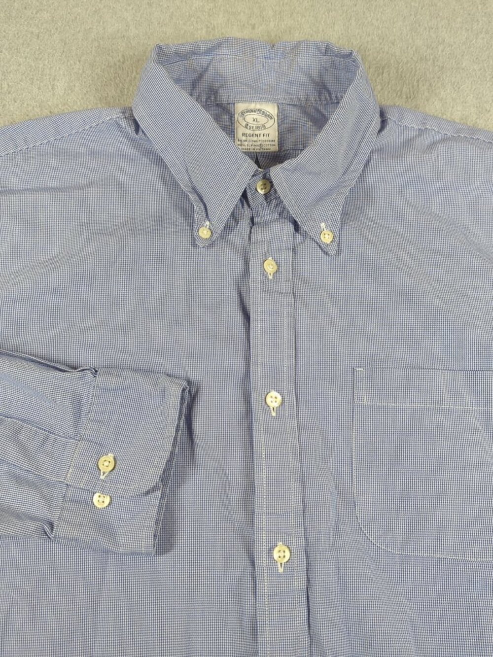Brooks Brothers Shirt Men's XL Blue Regent Fit Long Sleeve Button Down